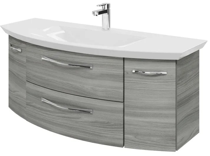 Mobile da bagno sospeso sotto lavabo L 119 x H 48 x P 46.2 cm grigio, 2 cassetti, 2 ante PELIPAL Cassca