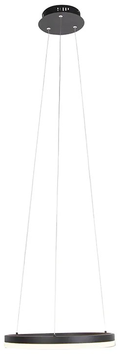 Lampada a sospensione di design nera 40 cm incl. LED dimmerabile a 3 step - Anello