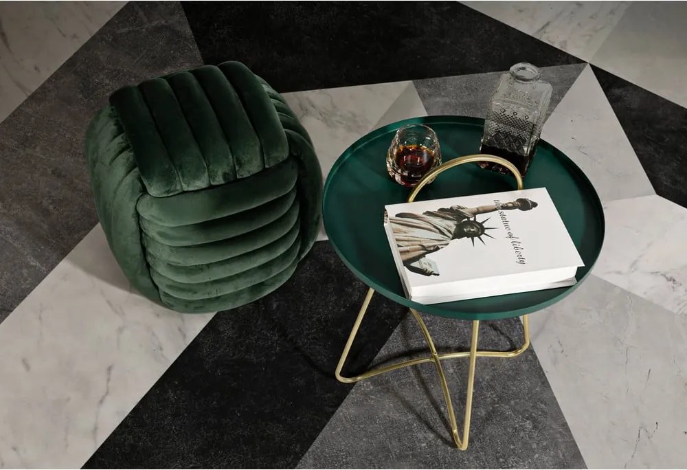 Poggiapiedi in velluto verde Softy - Mauro Ferretti