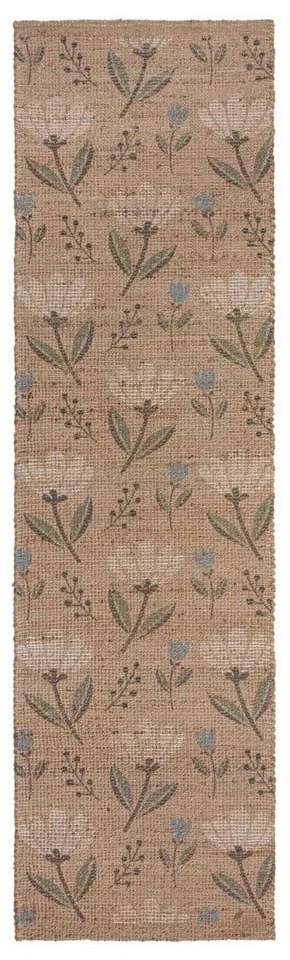 Passatoia di colore naturale in misto iuta tessuta a mano 60x230 cm Arriana – Flair Rugs