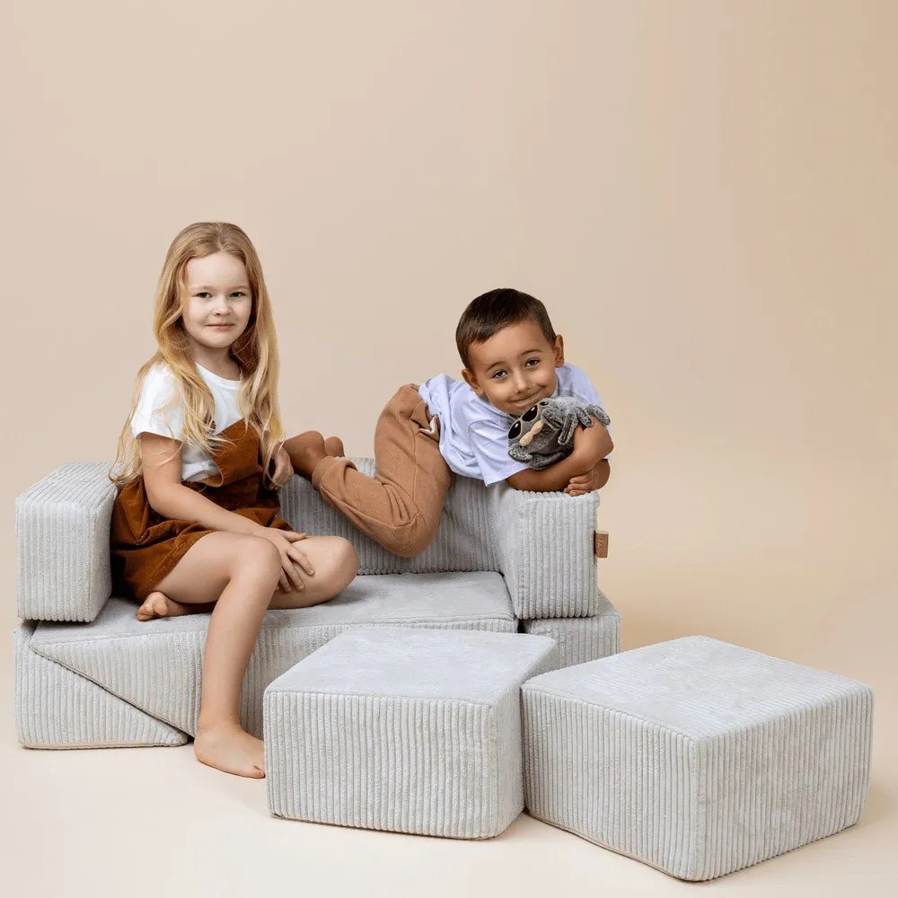 Gioco per psicomotricità rosa in velluto a coste 6 pz altezza totale 40 cm 100x35 cm Montessori – Meowbaby