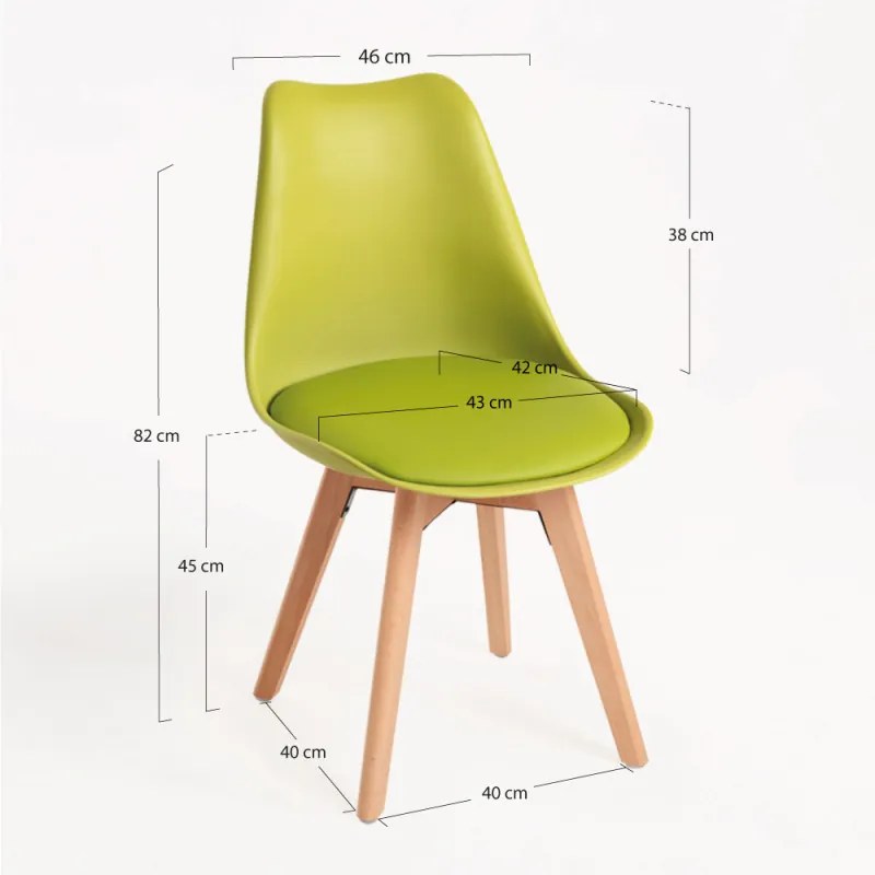 Pack 4 Sedie Synk Basic - Verde chiaro