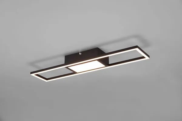 Plafoniera rigido led rettangolare con telecomando l.60cm nera r671...