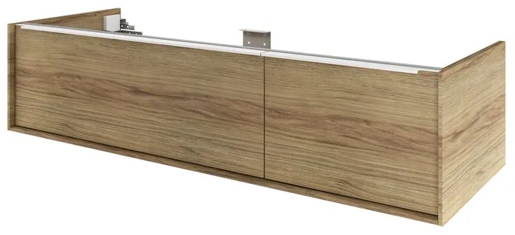 Mobile da bagno sospeso sotto lavabo L 135 x H 32 x P 48 cm quercia di campagna satinato, 1 cassetto SENSEA Neo