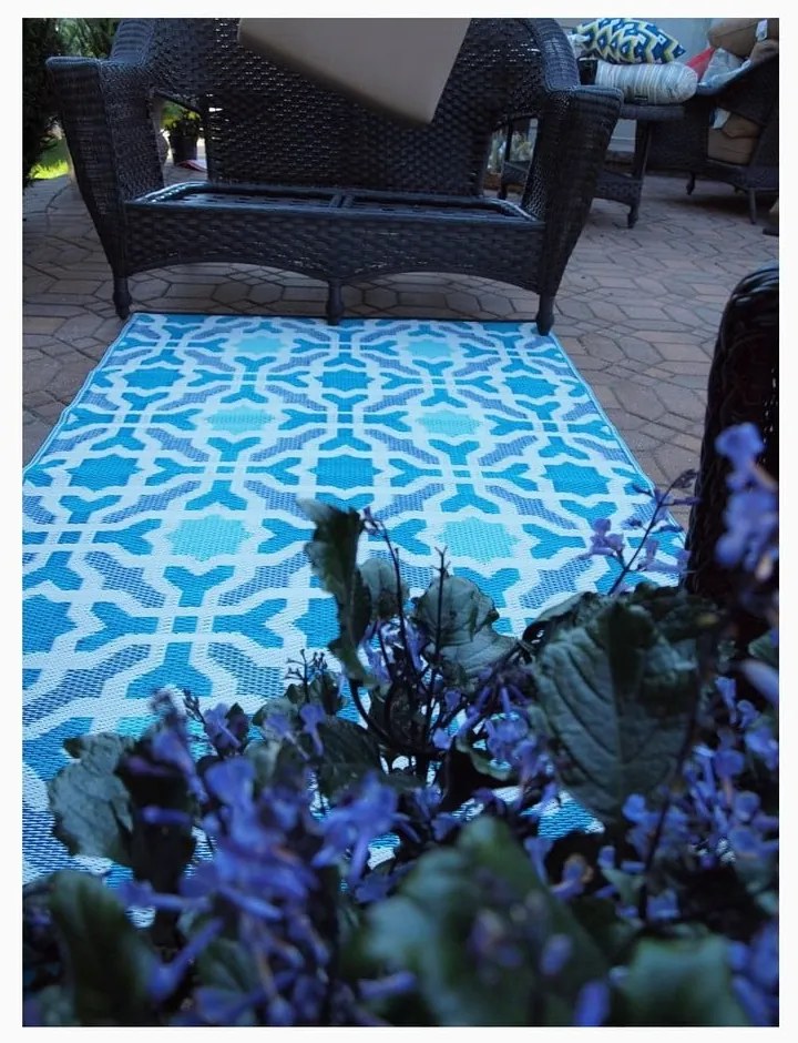 Tappeto per esterni bifacciale grigio-blu in plastica riciclata , 150 x 240 cm Seville - Fab Hab