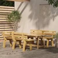 Set da Pranzo da Giardino 3 pz in Legno di Pino Impregnato cod mxl 41694