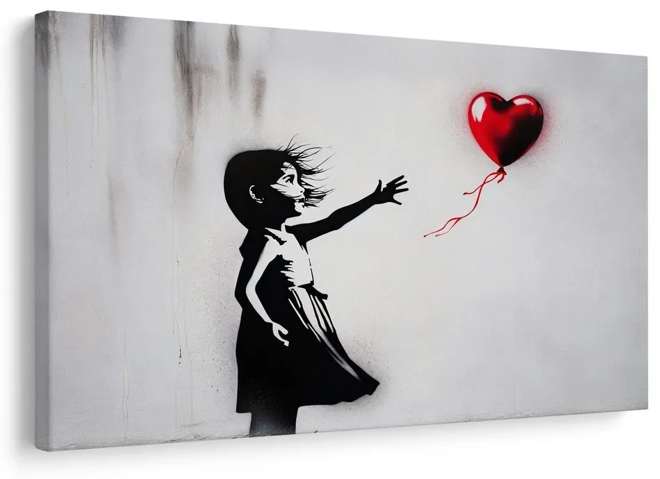 Quadro su tela – Ragazza e cuore volante