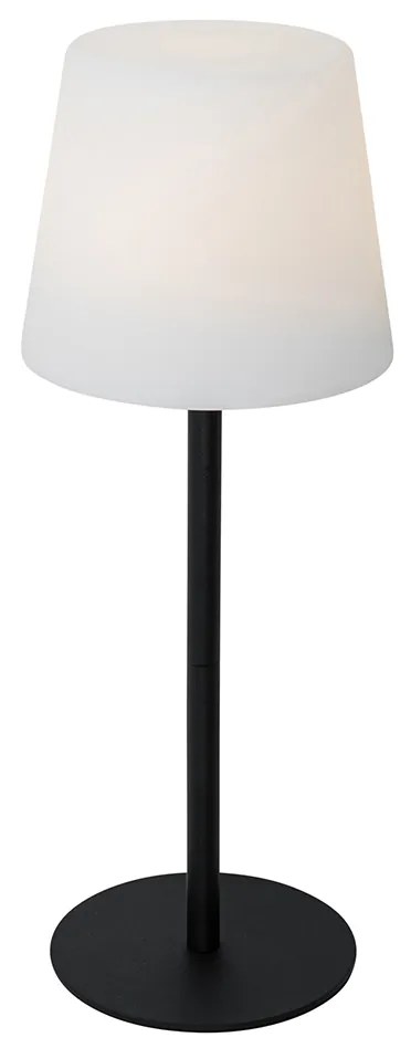 Lampada da tavolo ricaricabile nera con LED e dimmer IP54 - Jude