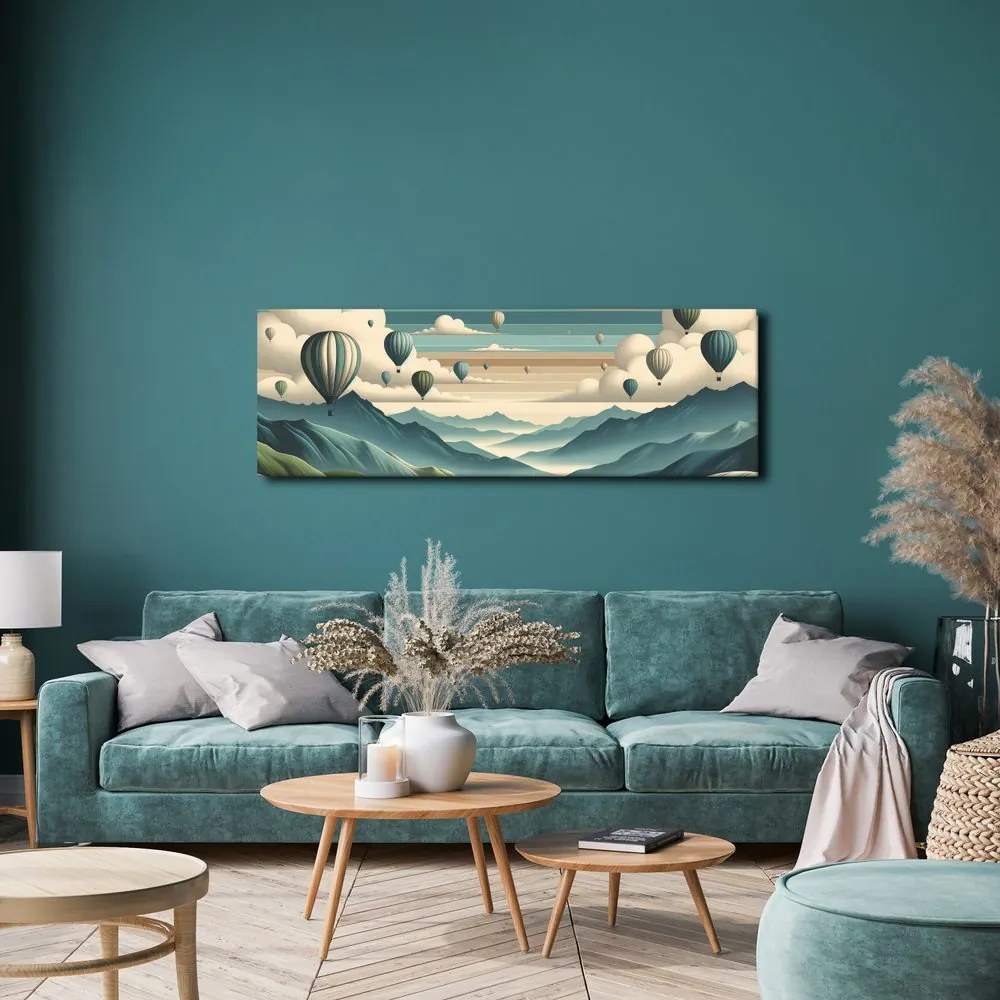 Quadro su tela – Montagne e cielo pieni di palloni
