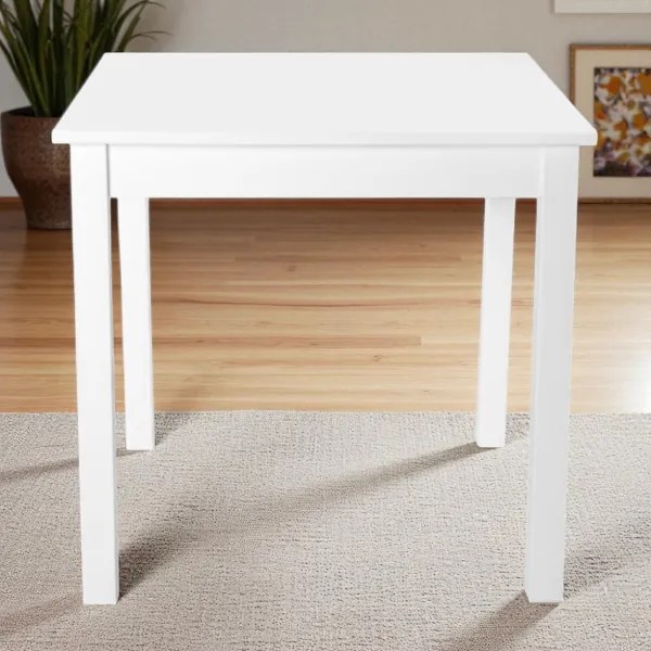 Tavolo fisso in legno gamba quadrata RISTORANTE misura 90x90 Bianco Frassino