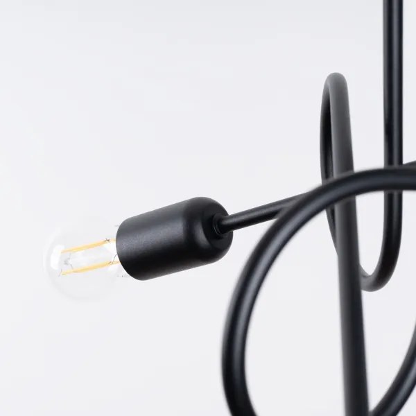 Sollux SL.1434 - Lampadario a plafone LOOP 3xE27/15W/230V nero