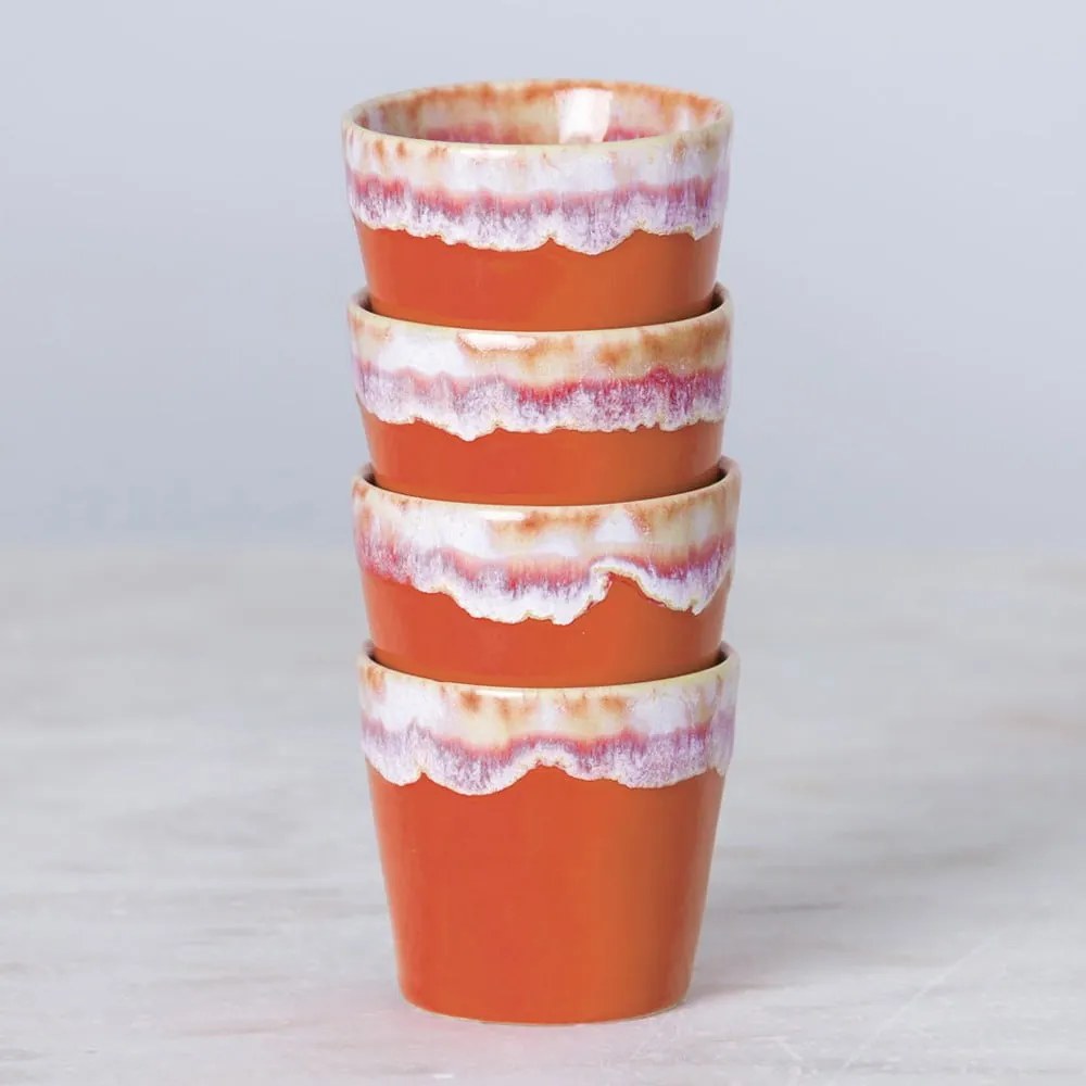 Tazza per espresso in gres bianco-arancio , 210 ml Grespresso - Costa Nova