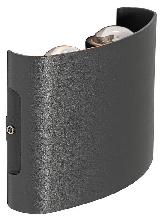 Lampada da parete per esterni grigio scuro con LED 4 luci IP54 - Silly