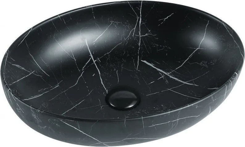 Mexen Orsola lavabo da appoggio 52 x 39 cm, pietra nera - 21365271