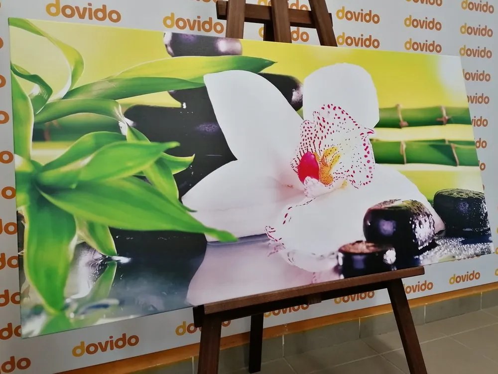 Stampa su tela – Orchidea con tema giapponese