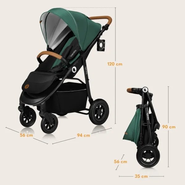 Lionelo - Passeggino sportivo NATT Verde smeraldo