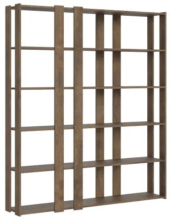 Libreria in legno Noce 178x204h cm con 6 ripiani e 8 fasce - KATO E