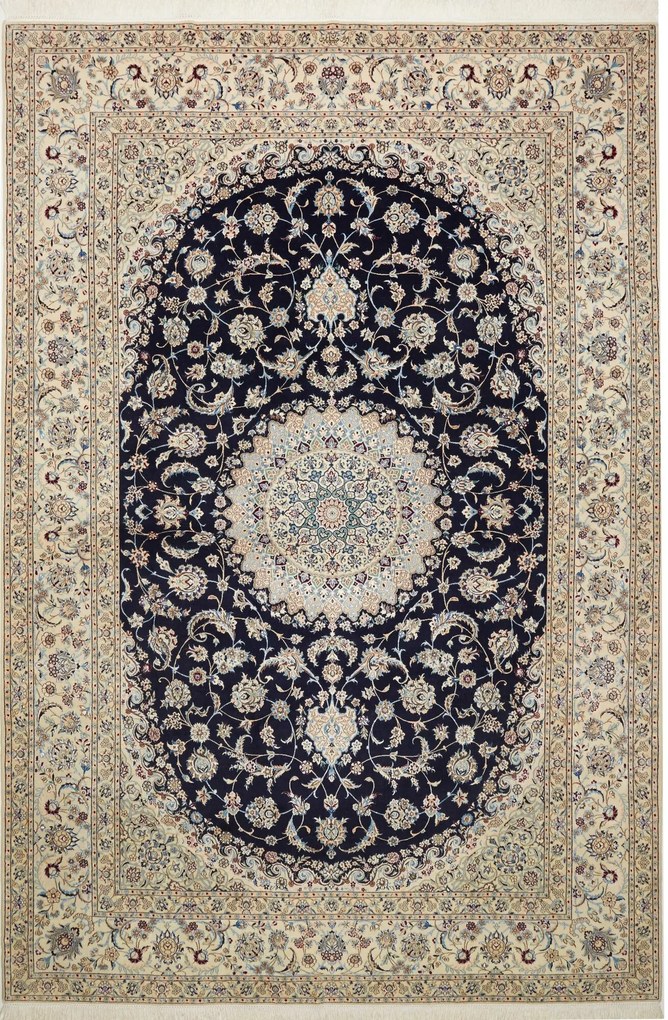 Nain Tappeto persiano 210 x 310 Blu (Iran) Annodato A Mano