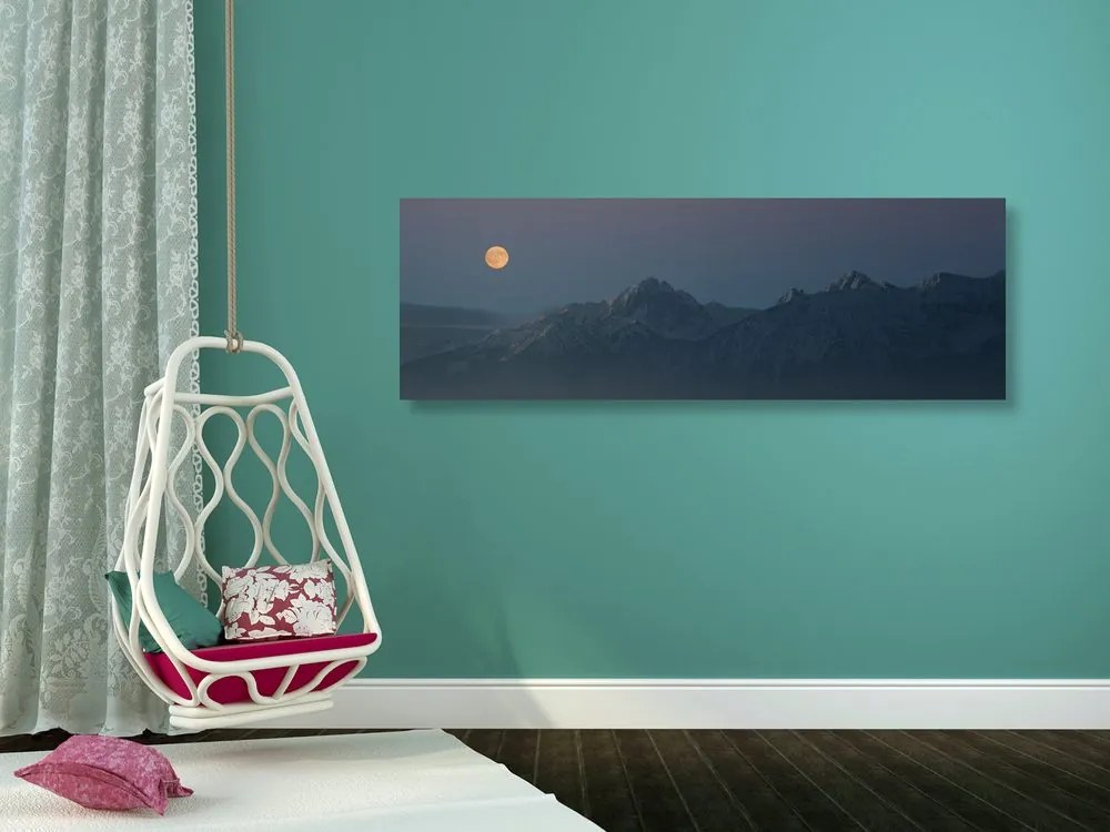 Quadro su tela – Luna piena sopra le montagne