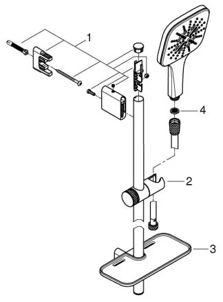 GROHE 26596000 - Set doccia VITALIO SMARTACTIVE 130 CUBE, 600 mm, cromo lucido