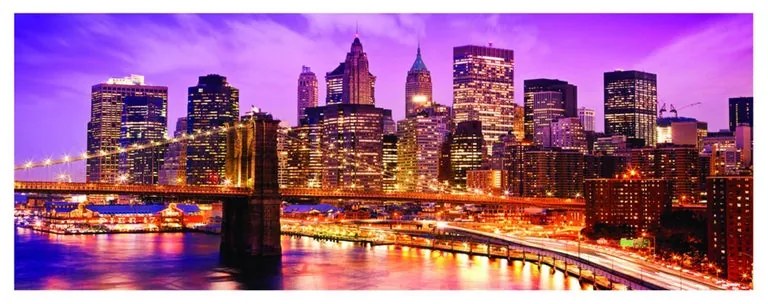 Stampa su tela Brooklyn Violet, multicolore 180 x 64 cm