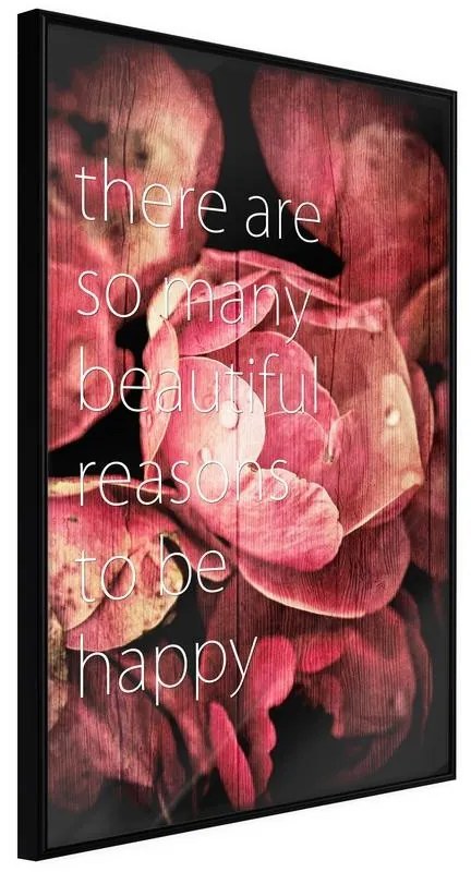 Poster  Many Reasons to Be Happy  Cornice Quadri Cornice nera, Larghezza x Altezza Home decor 20x30