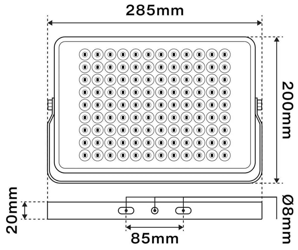 Faro LED 100W Modulare IP65 130 lm/W - con Osram chip LED Colore Bianco Freddo 5.000K