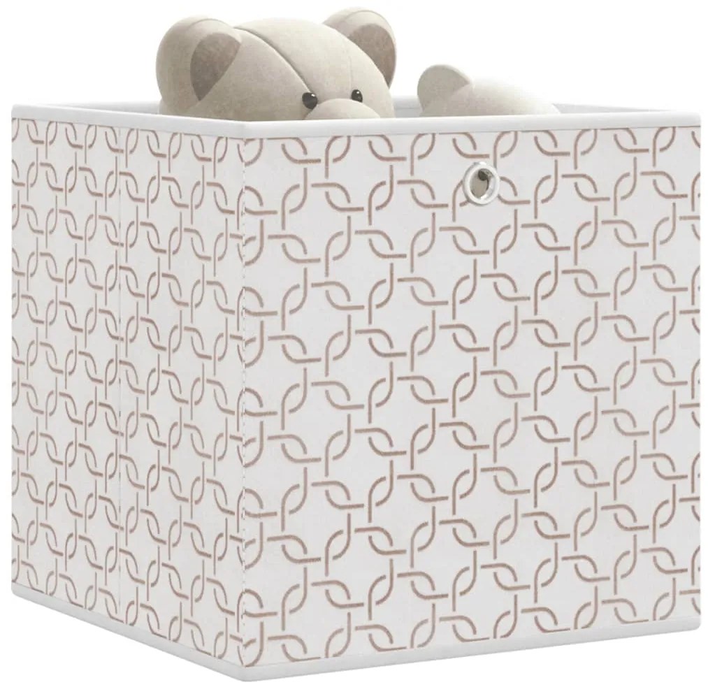 Scatole Portaoggetti 10 Pz Crema 32x32x32cm Tessuto Non Tessuto /