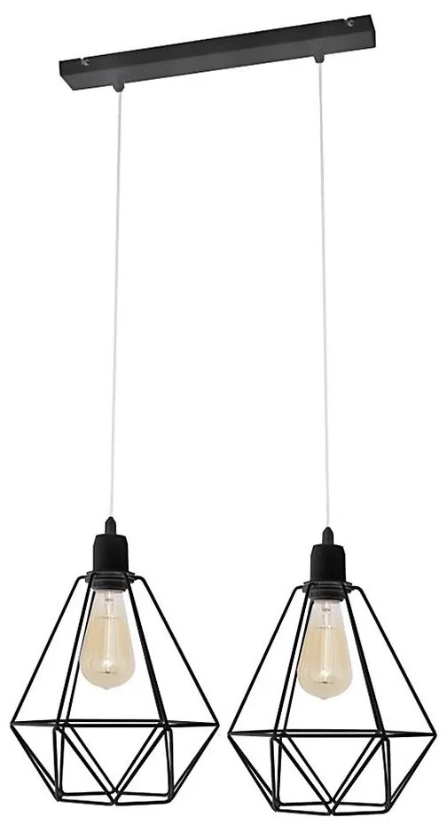 Lampadario KARO 2xE27/15W/230V nero