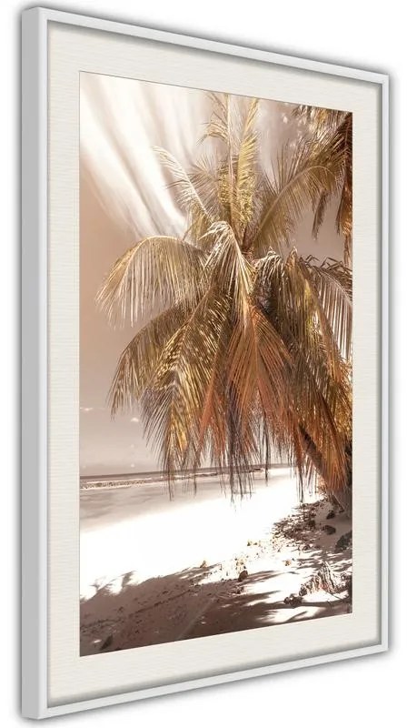 Poster  Paradise in Sepia  Cornice Quadri Cornice nera con pass-partout, Larghezza x Altezza Home decor 20x30