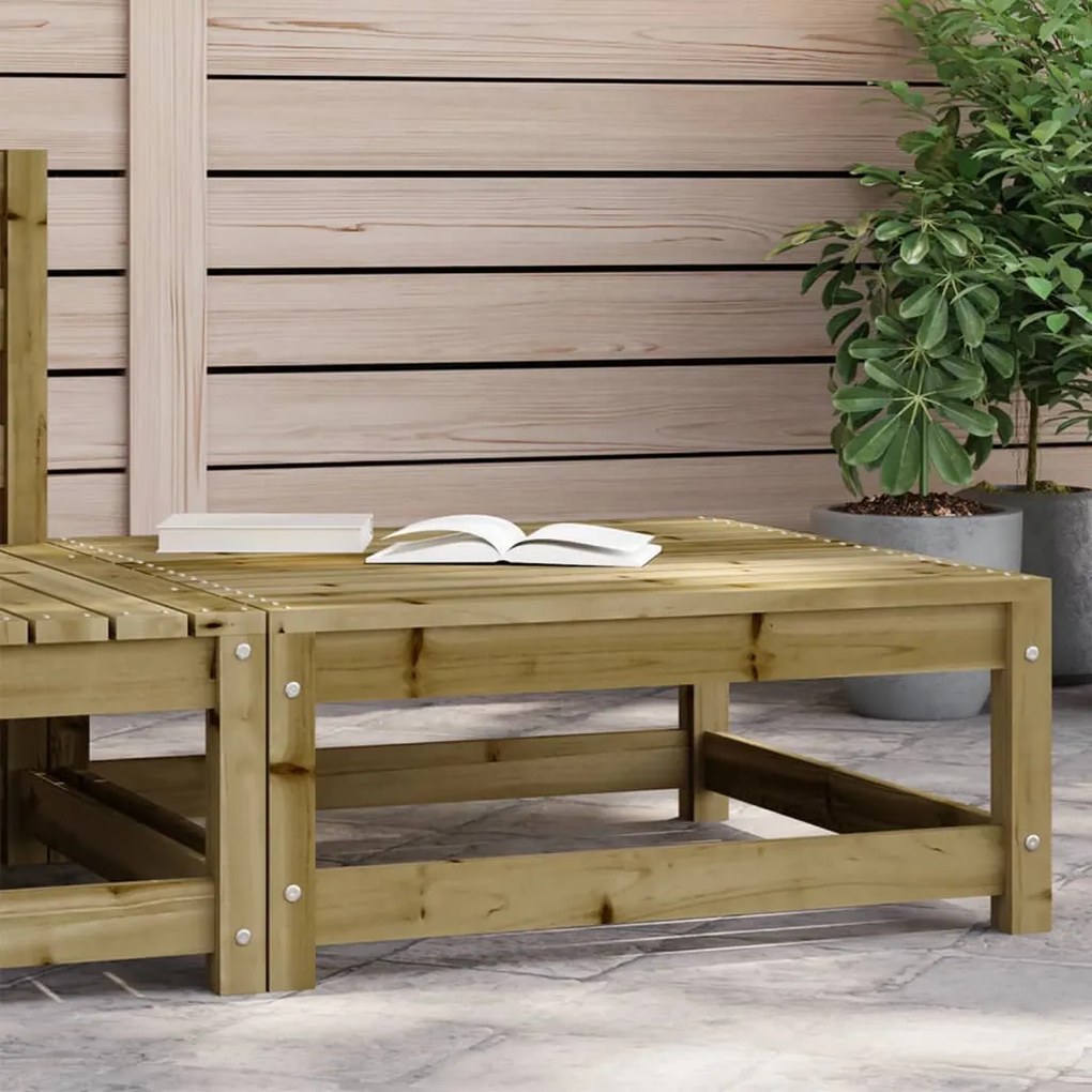 Poggiapiedi da giardino 70x70x30 cm in legno impregnato di pino