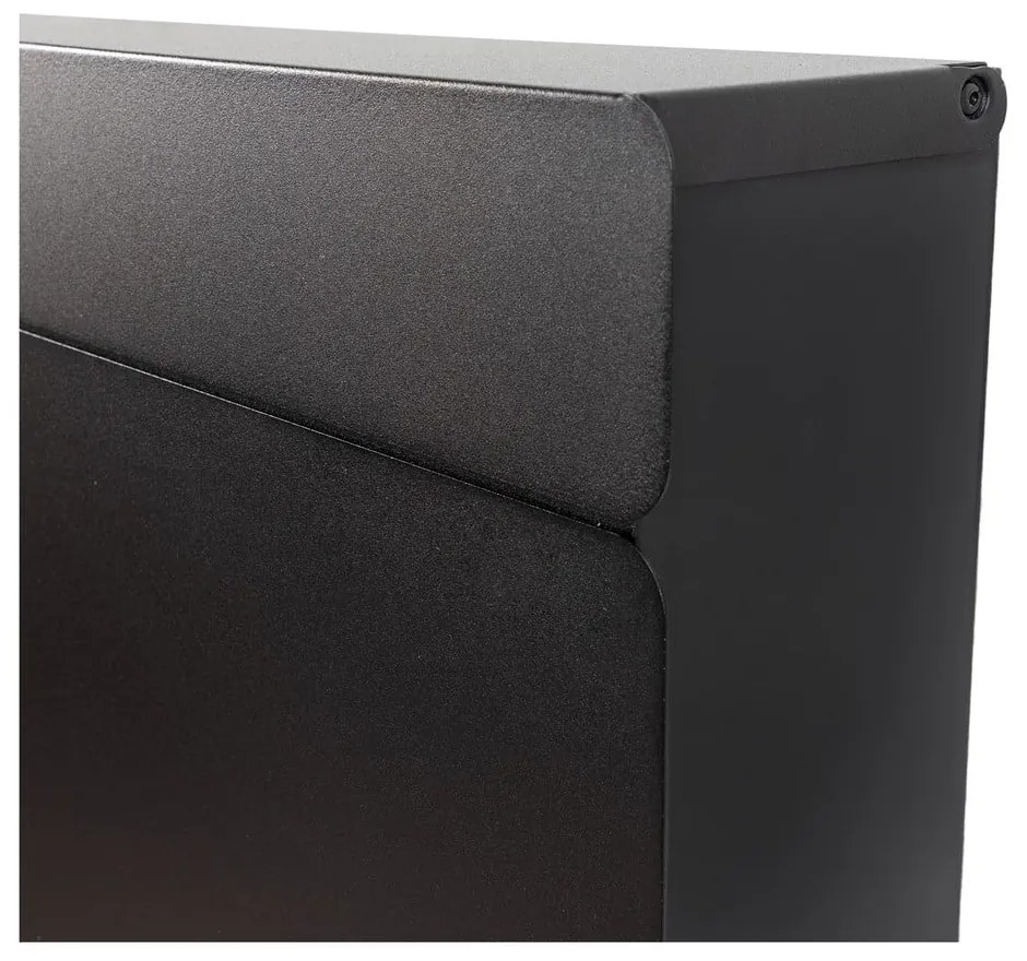 Scarpiera nera in metallo con ante ribaltabili/da parete 78x48x13 cm Luigi – Spinder Design