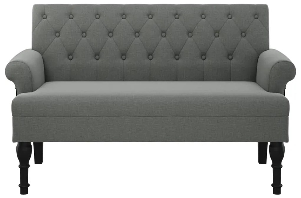 Panca con schienale grigio scuro 120x62x75,5 cm in tessuto