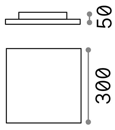 Plafoniera Quadrata Moderna Mib Alluminio-Materie Plastiche Bianco Led 19W 3000K