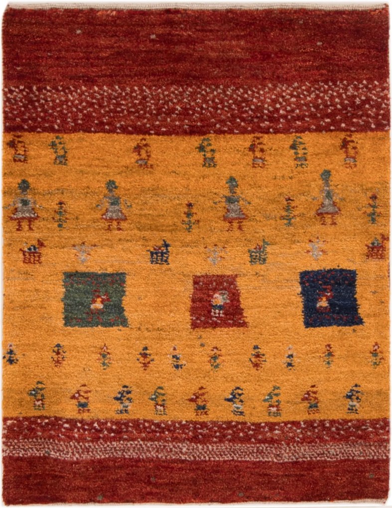 Gabbeh Tappeto persiano 60 x 90 Giallo (Iran) Annodato A Mano