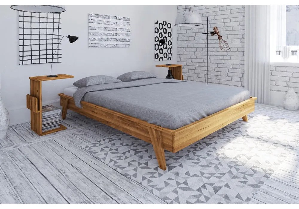 Letto matrimoniale in rovere 200x200 cm Retro - The Beds