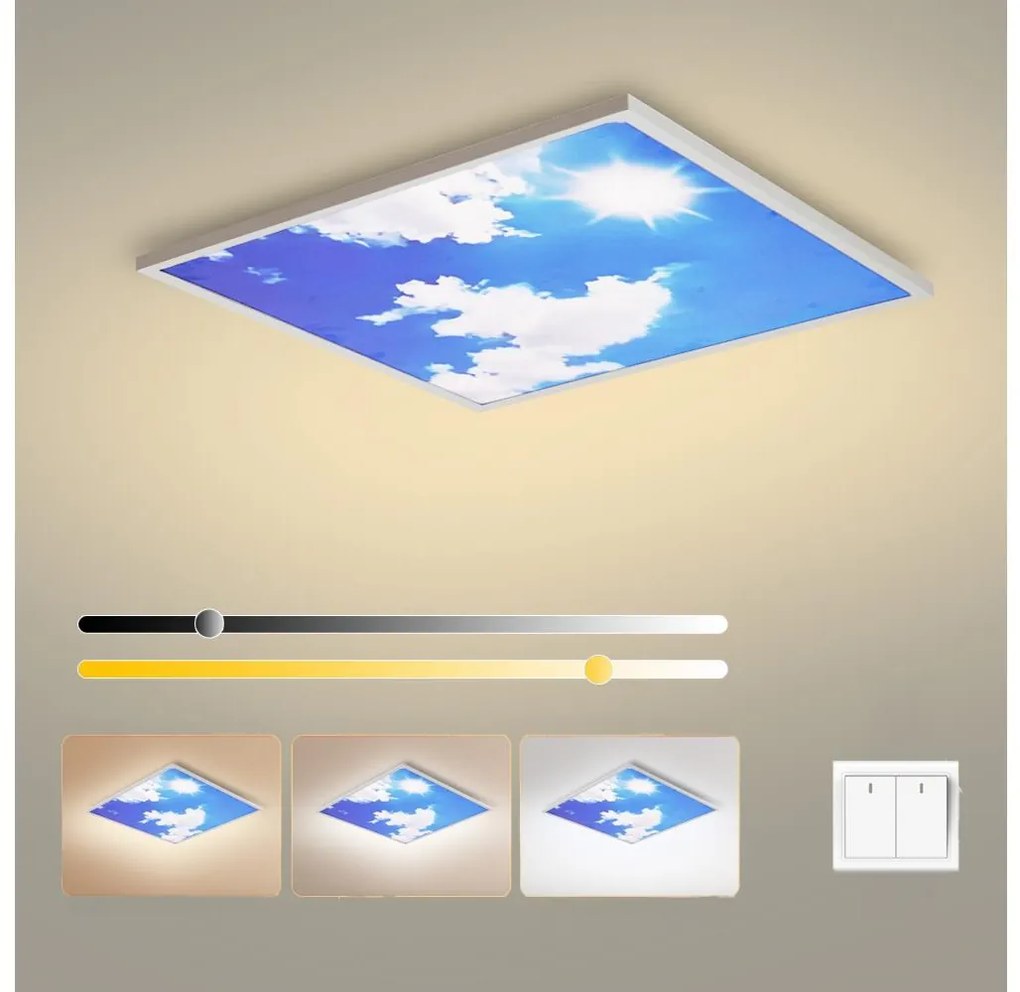 Brilagi - Plafoniera LED SLIMFRAME SKY LED/58W/230V 60x60 cm argento/blu