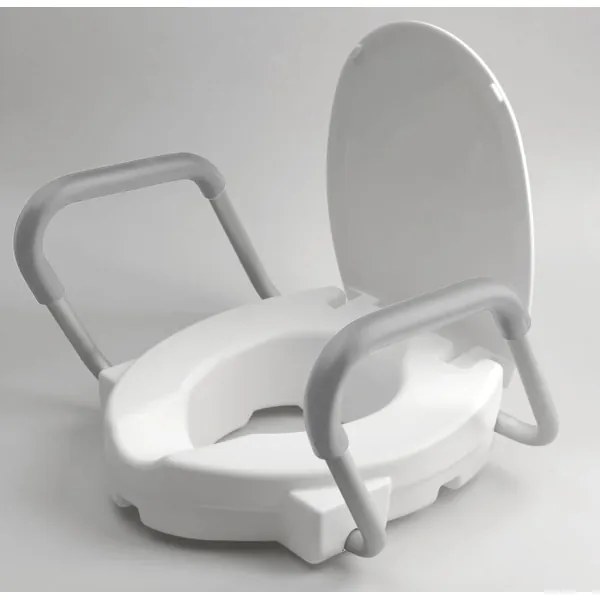 Ridder - Sedile WC rialzato con maniglie, bianco