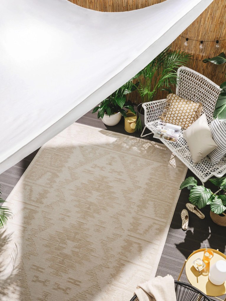 benuta Nest Tappeto per interno ed esterno Bronco Crema 160x230 cm - Tappeto outdoor per balcone, terrazzo e giardino