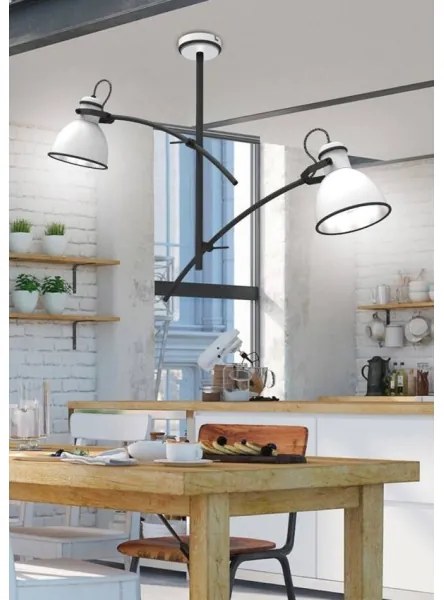 Lampadario a stelo ZUMBA 2xE27/60W/230V bianco/nero