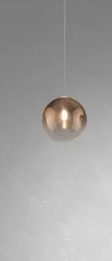 Sospensione cromo 1 luce vetro bronzo 1184cr-s1-br