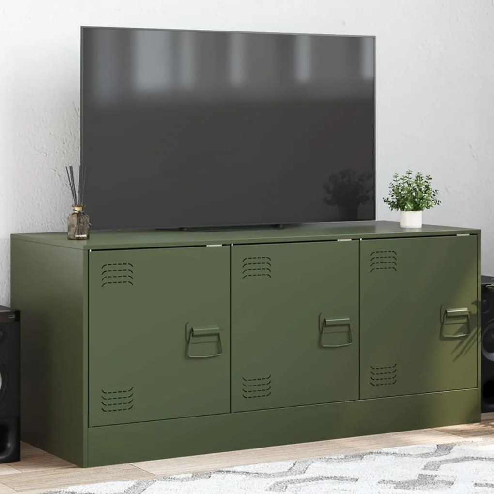 Mobile Tv Verde Oliva 99x39x44 Cm İn Acciaio /