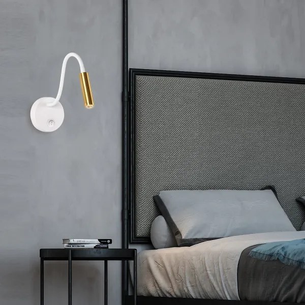 Brilagi - LED Lampada flessibile da muro MAYA LED/3W/230V 4000K bianco/oro