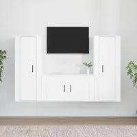 Set Mobili Porta TV 3 pz Bianco in Legno Multistrato 3188750