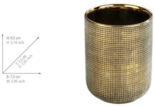 WENKO 24400100 - Bicchiere portaspazzolini RIVARA 7,5x9,5 cm oro