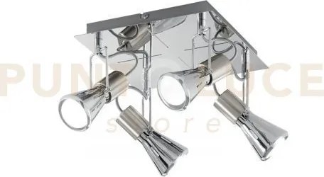 Spot cadillac cromo 4 luci attacco e14 24x24x16cm in metallo orient...