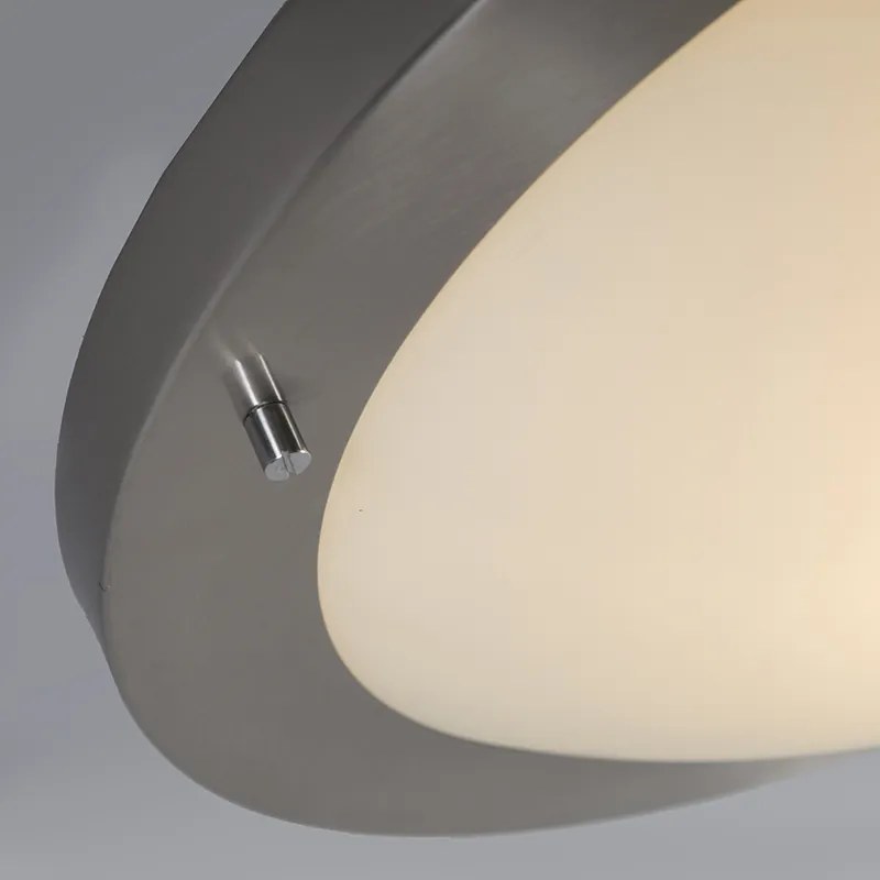 Plafoniera moderna in acciaio 41 cm IP44 - Yuma