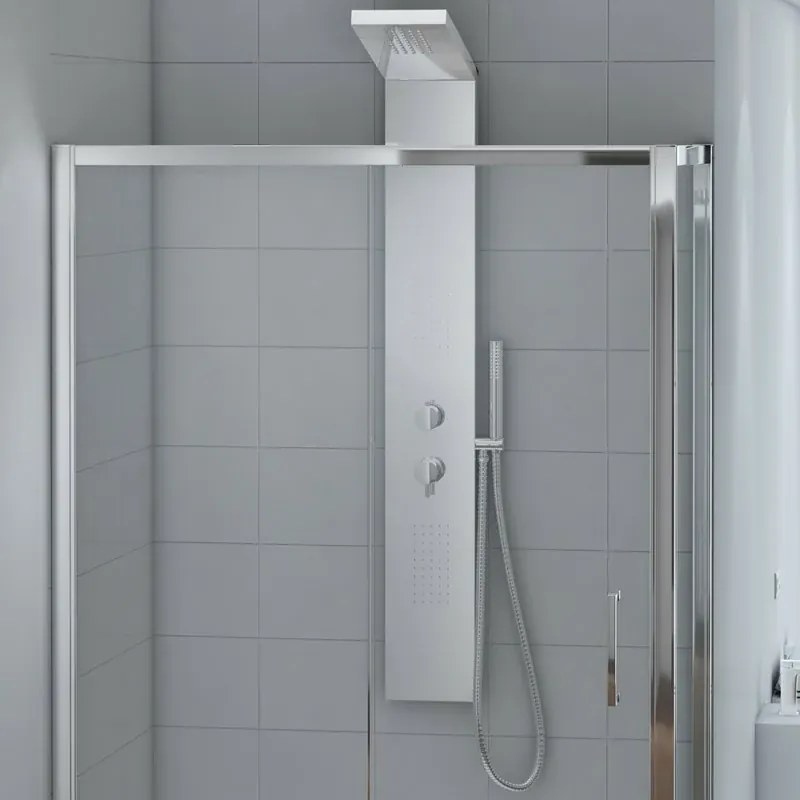 Box doccia 70x90 rettangolare fisso + scorrevole vetro trasparente 6 mm