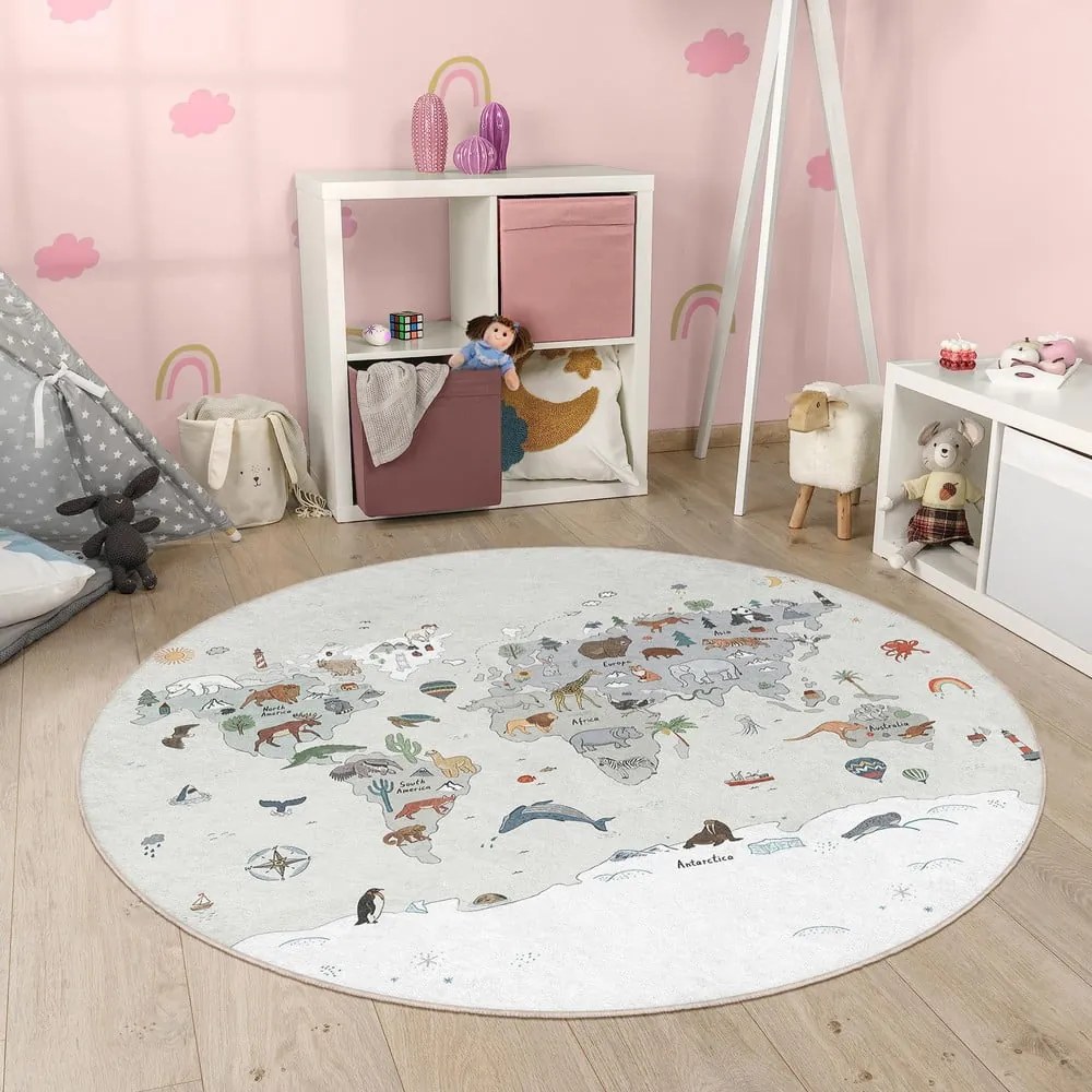 Tappeto da gioco per bambini lavabile ø80 cm Big World – Mila Home