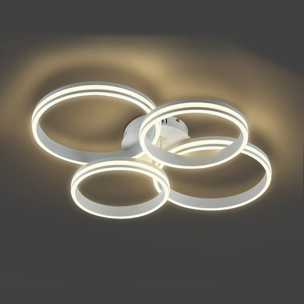 Plafoniera bianca con LED dimmerabile a 3 livelli 4 luci - Navara
